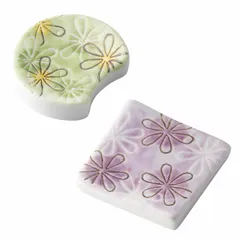 箸置き 4cm 半月 四角 濃花 箸置 陶器 日本製 （ 食洗機対応 はしおき カトラリーレスト 丸 陶器製 箸休め カトラリー置き 箸 置き レスト カトラリー シンプル かわいい 花柄 ） )