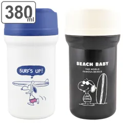 水筒 マグ 380ml カフェマグボトル PEANUTS スヌーピー SURFS UP （ SNOOPY 直飲み 保温 保冷 ステンレスボトル マグボトル 直のみ 軽量 広口 すいとう ダイレクト ボトル ダイレクトボトル マイボトル ） 