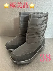 ⭐未使用⭐ スノーブーツ 24cm 裏起毛 靴 ボア 切替え 冬 ブーツ シューズ 中綿入り 24 ブラック 黒 38 レディース