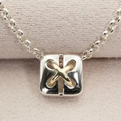 10日16-18時指定 美品 フォリフォリ シルバー925×K18 コンビ ネックレス/25-3249