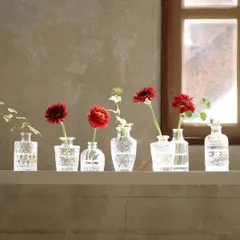 花瓶 プチフラワーベース クリア （ 花ビン 花びん 花器 ベース フラワーベース フラワー 花 飾る 花入れ ガラス ガラス製 透明 おしゃれ 一輪挿し ） 