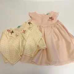 【BABY】TOCCA 上下異素材 ワンピースとカーディガンセット売り size80