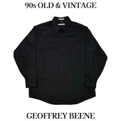 古着 90s GEOFFREY BEENE Sateen Shirt made in USA ジェフリービーン サテン シャツ ブラック XL 当時物 ヴィンテージ ビンテージ 90年代 アメリカ製