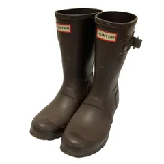 良品 HUNTER ハンター サイドバックル レインブーツ 長靴 サイズUK3 約23cm ブラウン レディース 古着 中古 USED
