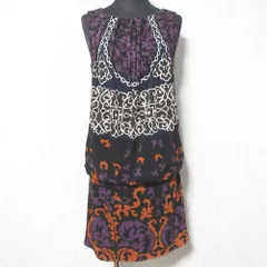 美品 VIVIENNE TAM ヴィヴィアンタム オリエンタル柄 パワーネットワンピース サイズ0 ブラック レディース 古着 中古 USED