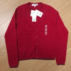(新品) UNIQLO ユニクロ イネス カシミア ブレンド カーディガン レッド S