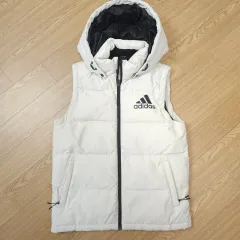 アディダス フード ダウン ベスト アイボリー 160 サイズ