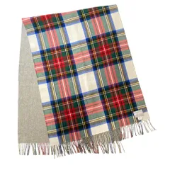 新品同様 Joshua Ellis ジョシュアエリス ドゥロワー 別注 リバーシブル カシミヤ 大判ストール 6536-343-0339 マルチカラー メンズ レディース 古着 中古 USED