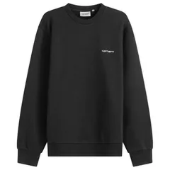 カーハート メンズ アウター パーカー・スウェット シャツ Carhartt WIP Script Embroidery Sweatshirt Black White ホワイト