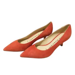 美品 FABIO RUSCONI ファビオルスコーニ スエード ポインテッドトゥ パンプス サイズ37 約24cm オレンジ レディース 古着 中古 USED