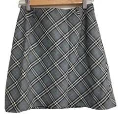美品 BURBERRY BLUE LABEL バーバリーブルーレーベル チェック ミニスカート サイズ38 グレー レディース 古着 中古 USED