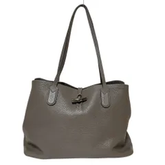 良品 Longchamp ロンシャン ロゾ レザー トートバッグ グレー レディース 古着 中古 USED