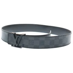 LOUIS VUITTON (ルイヴィトン) ダミエグラフィット サンチュールLVイニシアル ベルト ブラック M9808 AC1394