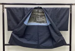 中古品　袷羽織　メンズ　大島紬　正絹　R402