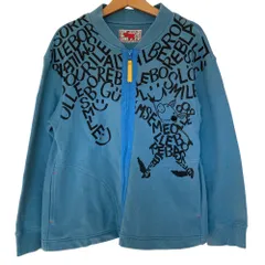 良品 ALBEROBELLO OLLEBOREBLA オレボレブラ アルベロベロ ぶたさん プリント スウェット ジャケット ブルゾン ブルーグリーン レディース 古着 中古 USED