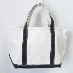 美品 L.L.Bean エルエルビーン レミレリーフ キャンバス ボートアンドトート ハンドバッグ アイボリー ブラック メンズ レディース 古着 中古 USED