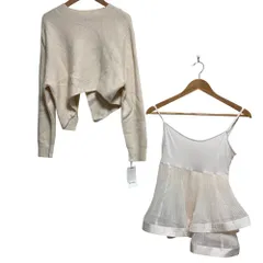 未使用 23SS SNIDEL スナイデル プリーツレイヤードニットプルオーバー SWNT231016 サイズF アイボリー レディース 古着 中古 USED