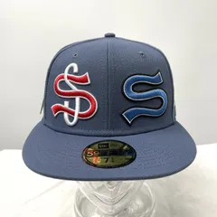 【中古】Stussy × NEW ERA SS Logo Cap サイズ7 5/8 ブルー 331234 キャップ 帽子 ステューシー×ニューエラ[17][240017752719]