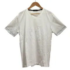 良品 BLACK LABEL CRESTBRIDGE ブラックレーベルクレストブリッジ Vネック 裾刺繍 Tシャツ L ホワイト メンズ 古着 中古 USED