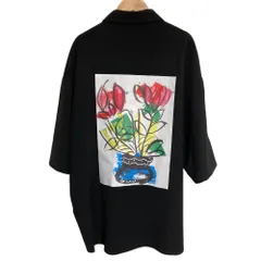 美品 HARE ハレ TAKESHI SUZUKI コラボ グラフィックプリント オーバーサイズ シャツ F ブラック メンズ 古着 中古 USED