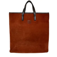 良品 LOEWE ロエベ アナグラム スエードハンドバッグ オレンジ レディース 古着 中古 USED