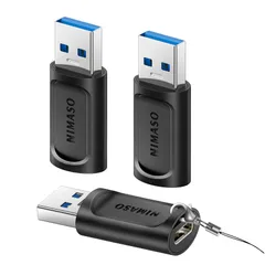 NIMASO usb type-c 変換アダプタ 3.0急速充電 5Gbps高速データ転送 タイプc 変換コネクタ iphone/ipad/Huawei/MacBook/Samsung等 スマホ パソコン機種適用 （3個セット）ブラック NAD21D214