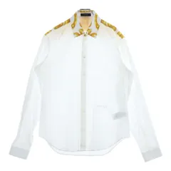 VERSACE (ヴェルサーチ) バロックプリント ヘリテージ レギュラーカラー 長袖シャツ ホワイト/ゴールド 1014376 1A10491のサムネイル