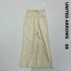 新品☆UNITED ARROWS  ユナイテッドアローズ☆W/PU イージー パンツ ワイド オフホワイト 38