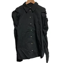 未使用 eimy istoire エイミーイストワール ボリュームパフスリーブシャツ 1121210309 サイズF ブラック レディース 古着 中古 USED