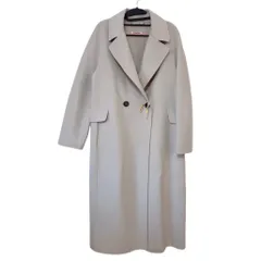 【極美品】MaxMara　マックスマーラ　ウールリバーコート　ロングコート　プレミアム　ベージュ　レディース　40 人気　オシャレ　高級　定番　一生物　クリーニング済み【Z1780】