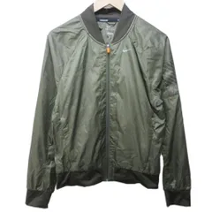 ナイキ NIKE ランニングジャケット ブルゾン スポーツウエア ロゴ プリント 切替 M カーキ グリーン 0207