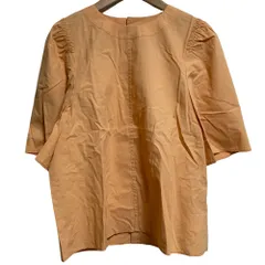 未使用 MACPHEE マカフィー コットンタイプライター クルーネックブラウス サイズ36 イエロー オレンジ レディース 古着 中古 USED