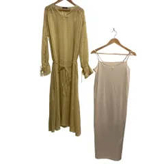 美品 URBAN RESEARCH ROSSO アーバンリサーチ ロッソ 総柄 長袖 ロング シアーワンピース サイズF イエロー レディース 古着 中古 USED