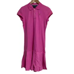 美品 RALPH LAUREN ラルフローレン キッズ 鹿の子 ポロ ワンピース サイズXL ピンク レディース 古着 中古 USED