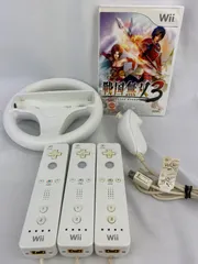 C-11.Wii  コントローラー3本セット　ヌンチャク　ハンドルセット　おまけソフト付き