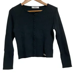 美品 Rene ルネ リブニットカーディガン サイズ36 ブラック レディース 古着 中古 USED