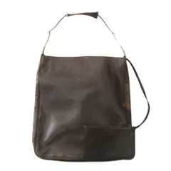 GUCCI オールド グッチ ホースビット ショルダー バッグ 鞄 ハンド トート レザー ポーチ ヴィンテージ 茶 ブラウン レディース 古着 中古 USED