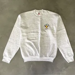 【k-25】FRUIT OF THE LOOM USA製　Lサイズ　グレー　スウェット　トレーナー　ワンポイントロゴ入り　ヴィンテージ風　古着　定番　人気　シンプルデザイン