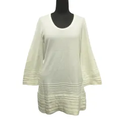 BURBERRY LONDON バーバリー ロンドン コットン ニット セーター チュニック ミニ ワンピース クルーネック 2 白 ホワイト レディース 古着 中古 USED