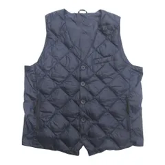 良品 TAION × SHIPS タイオン シップス別注 パッカブル インナーダウン ジレ ベスト ノースリーブ ジャケット ブルゾン L ネイビー メンズ 古着 中古 USED