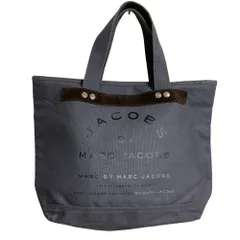 美品 MARC BY MARC JACOBS マークバイマークジェイコブス ロゴプリント キャンバス トートバッグ グレー レディース 古着 中古 USED