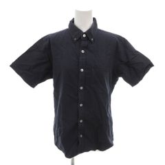 ビームス BEAMS 美品 シャツ S 紺 ネイビー 半袖 ボタンダウンカラー 胸ポケット BGS-2743-28000-1 /HW ■GY60