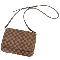 美品 Louis Vuitton ルイヴィトン ダミエ エベヌ ミュゼットタンゴ ショルダーバッグ N51301 ブラウン レディース 古着 中古 USED