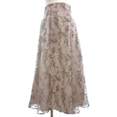 マーキュリーデュオ MERCURYDUO スカート ロング 刺繍 花柄 オーガンジー M 紫系