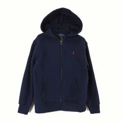 ポロ ラルフローレン POLO RALPH LAUREN パーカー フードパーカ ジップアップ ポニー ロゴ 刺繍 裏起毛 ジャケット 120cm 紺 ネイビー 赤 国内正規品