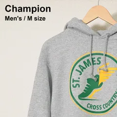 Champion（チャンピオン）プルオーバーパーカー ST.JAMES CROSS COUNTRY TRACK グレー Mサイズ ECO AUTHENTIC 裏起毛 ホンジュラス製 古着