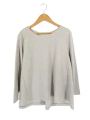 B&Y ユナイテッドアローズ BEAUTY&YOUTH ビューティー&ユース Tシャツカットソー 長袖 ラウンドネック ボタニカル柄 グレージュ QQQ