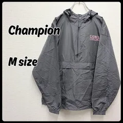 Champion ジャケット アウター ナイロンジャケット ナイロンアノラック Mサイズ グレー 古着 チャンピョン