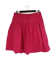 ギャップ GAP スカート ウエストゴム ひざ丈 無地 麻 サイズM ピンク QQQ