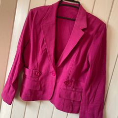 ETRO イタリア製 シルク テーラードジャケット フクシアピンク サイズ 